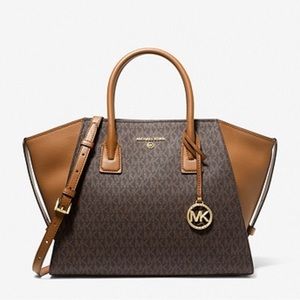 Michael Kors Avril Large Logo Top-Zip Satchel